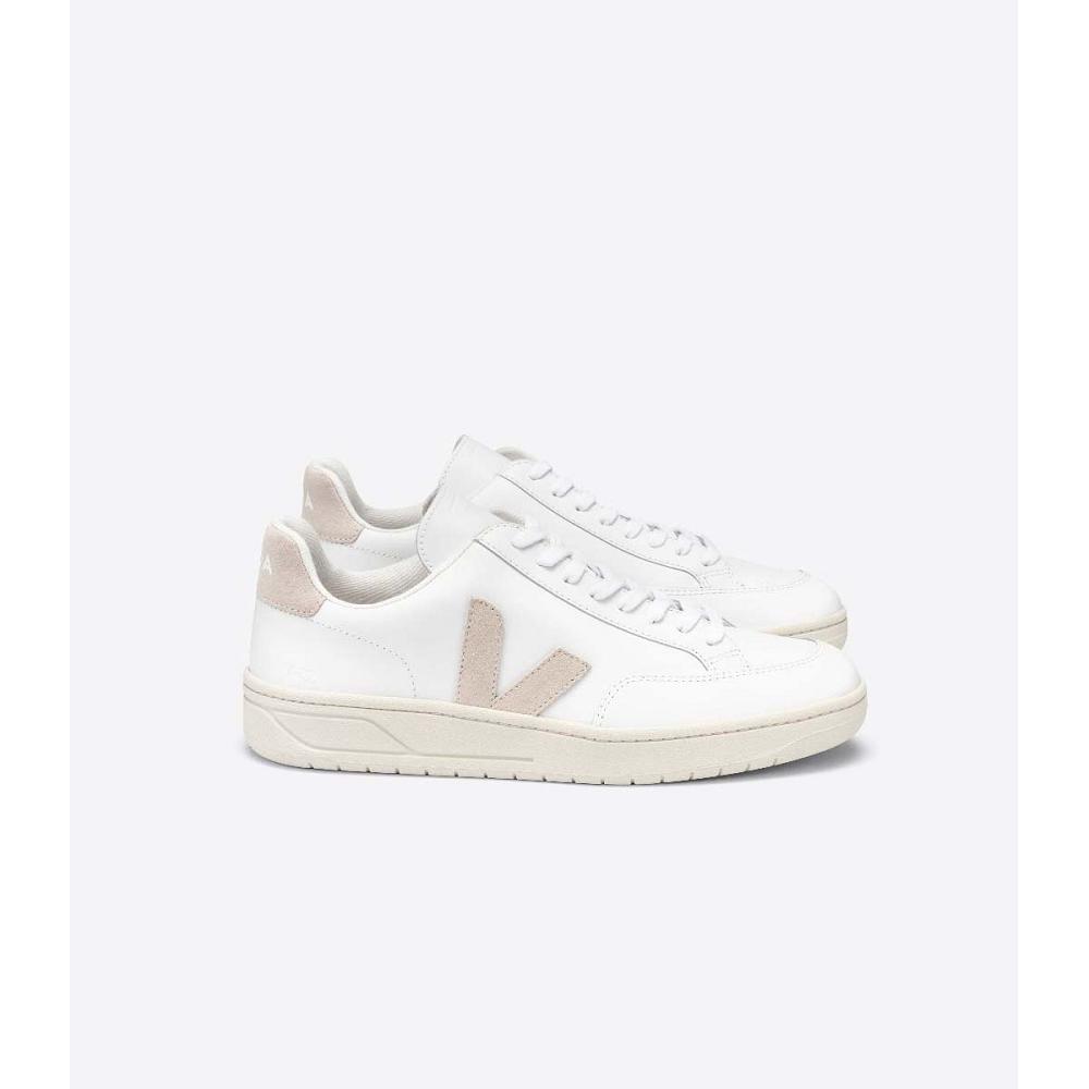 Veja V-12 LEATHER Joggesko Herre White/Pink | NO 342OKI